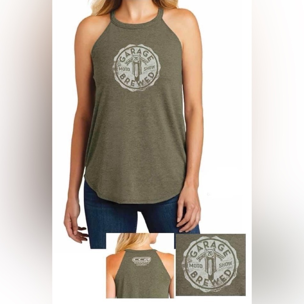 Garage Brewed Moto Show Limited Edition 2020 Olive Green Tank, size Small
